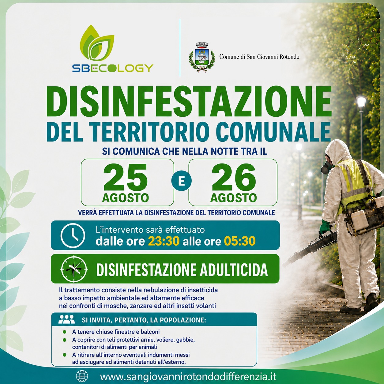 Avviso disinfestazione adulticida
