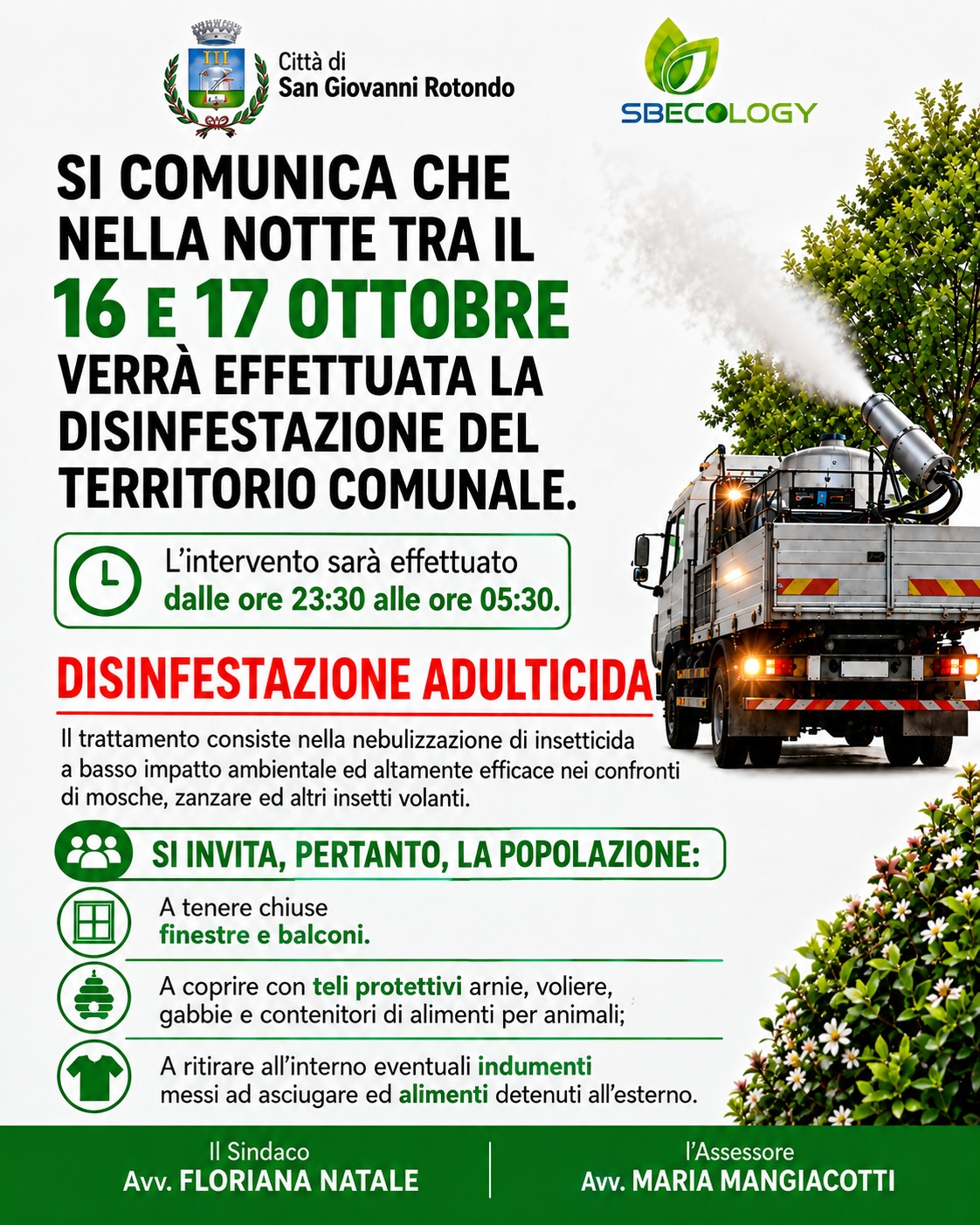 Avviso disinfestazione adulticida – 16 e 17 ottobre 2026